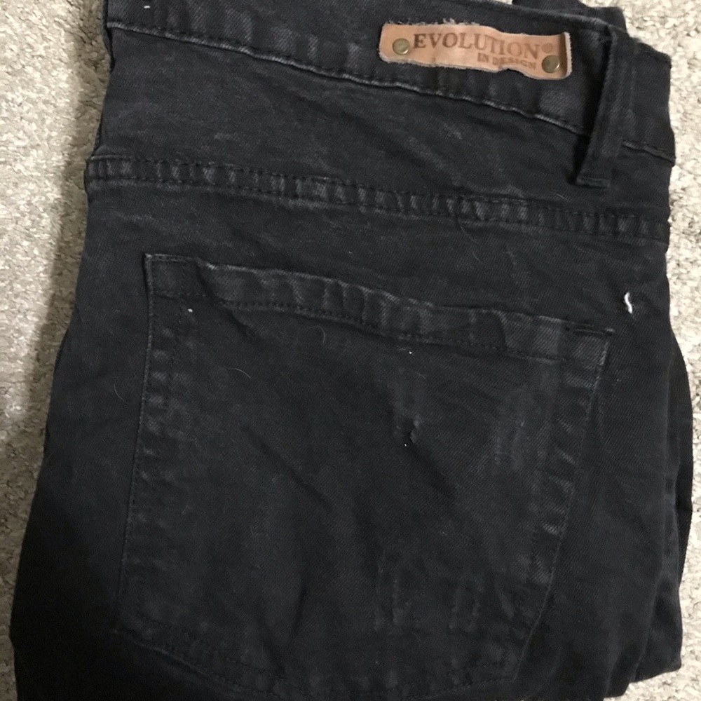 Black distressed jeans